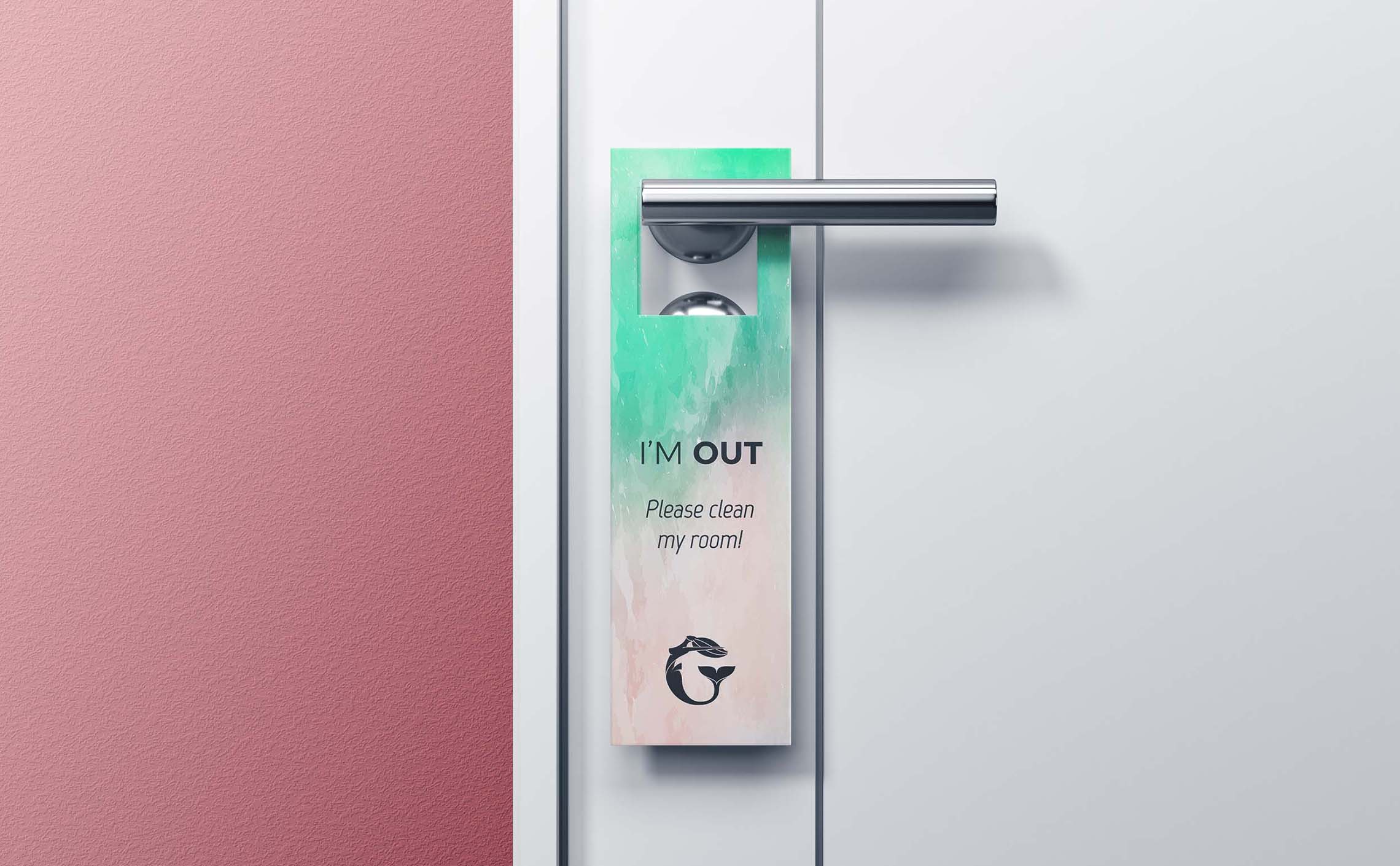 Door Hanger signifying the guest is out and the room can be cleaned