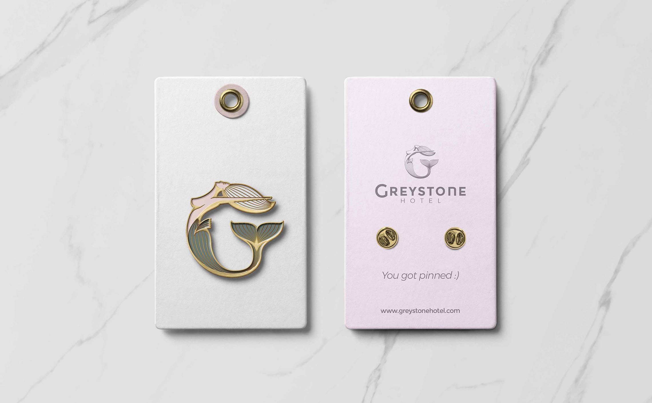 Enamel Pin in the shape of the Greystone Mermaid