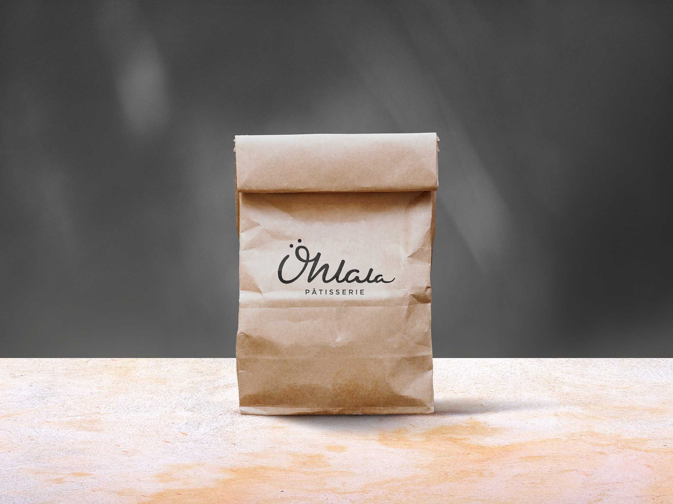 Ohlala Branded aper pouch with logo in black