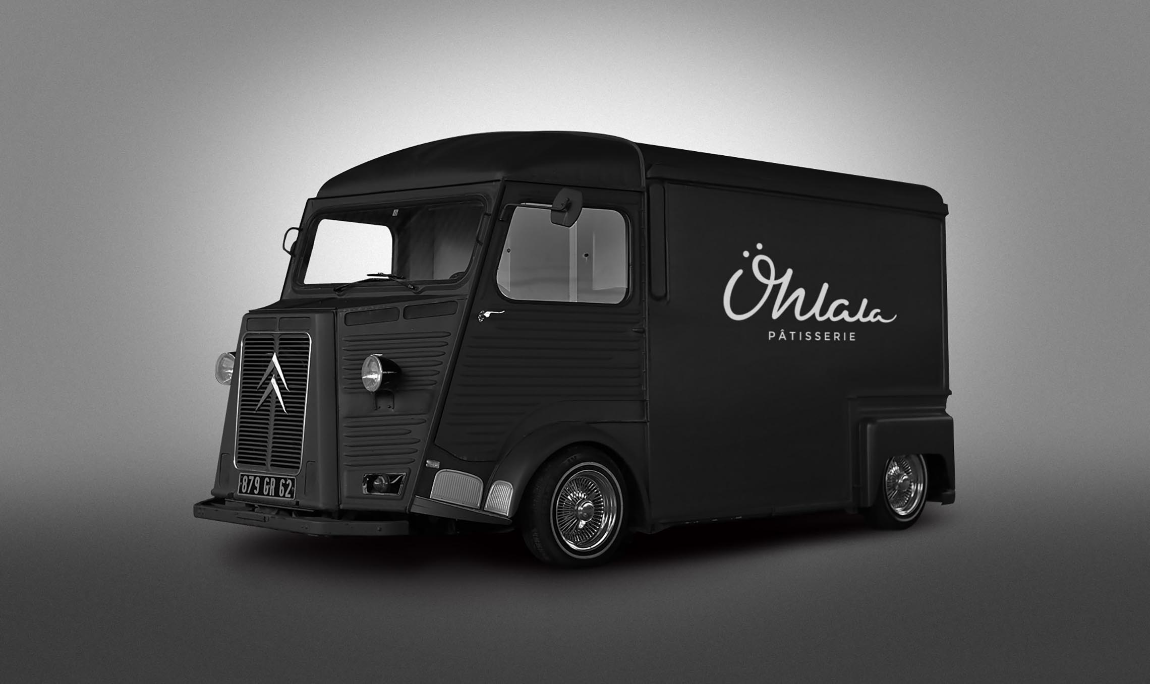 Ohlala branded vinatge black delivery van