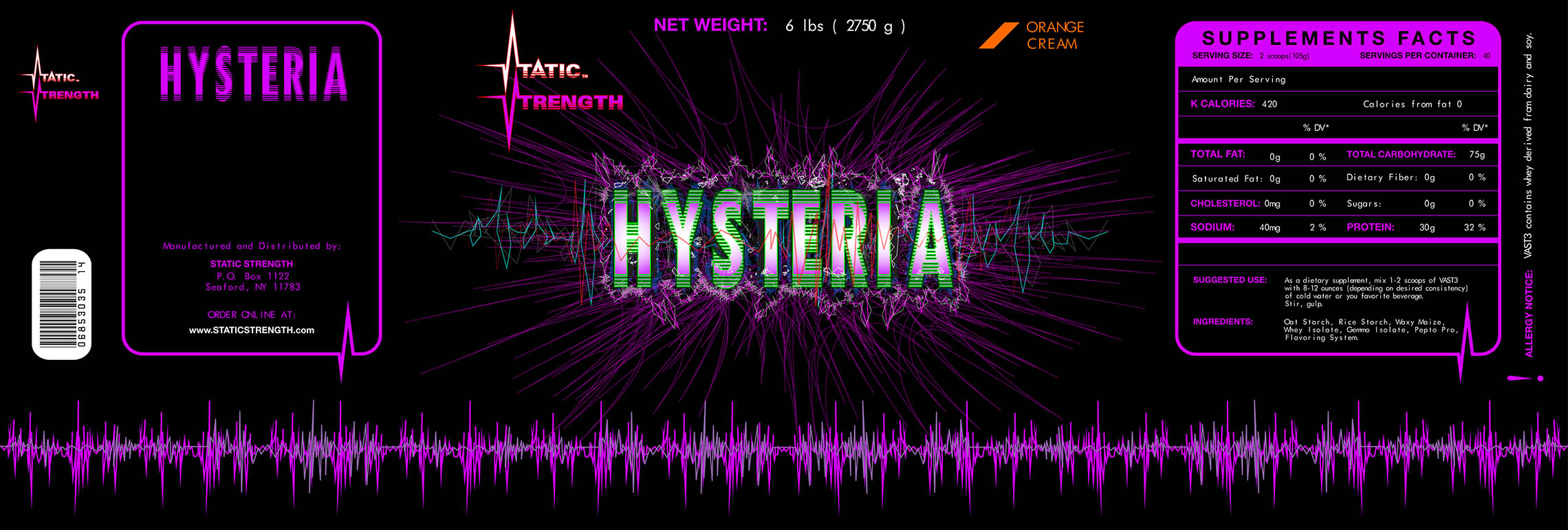 Print file for the label of Hysteria