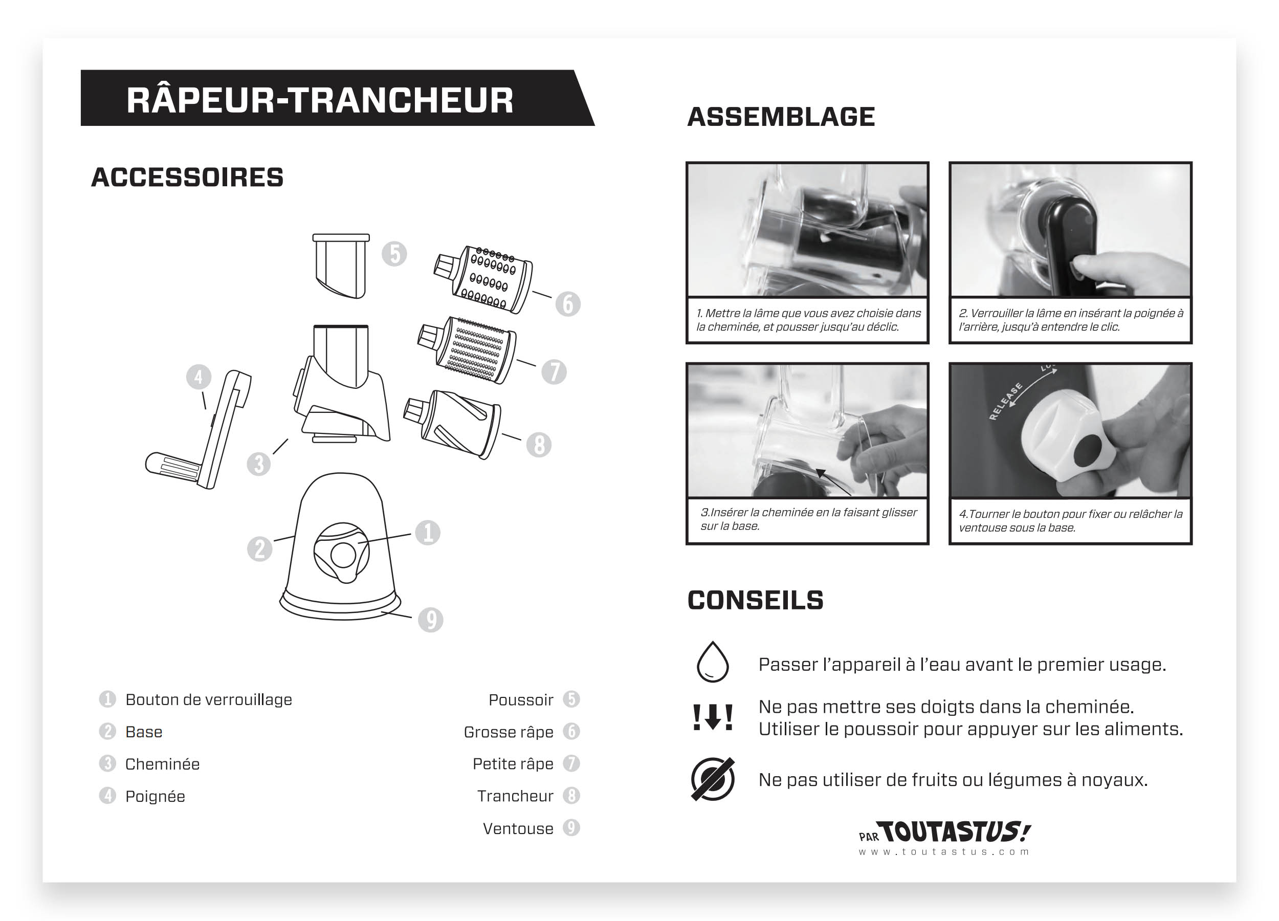 Râpeur Trancheur Instructions